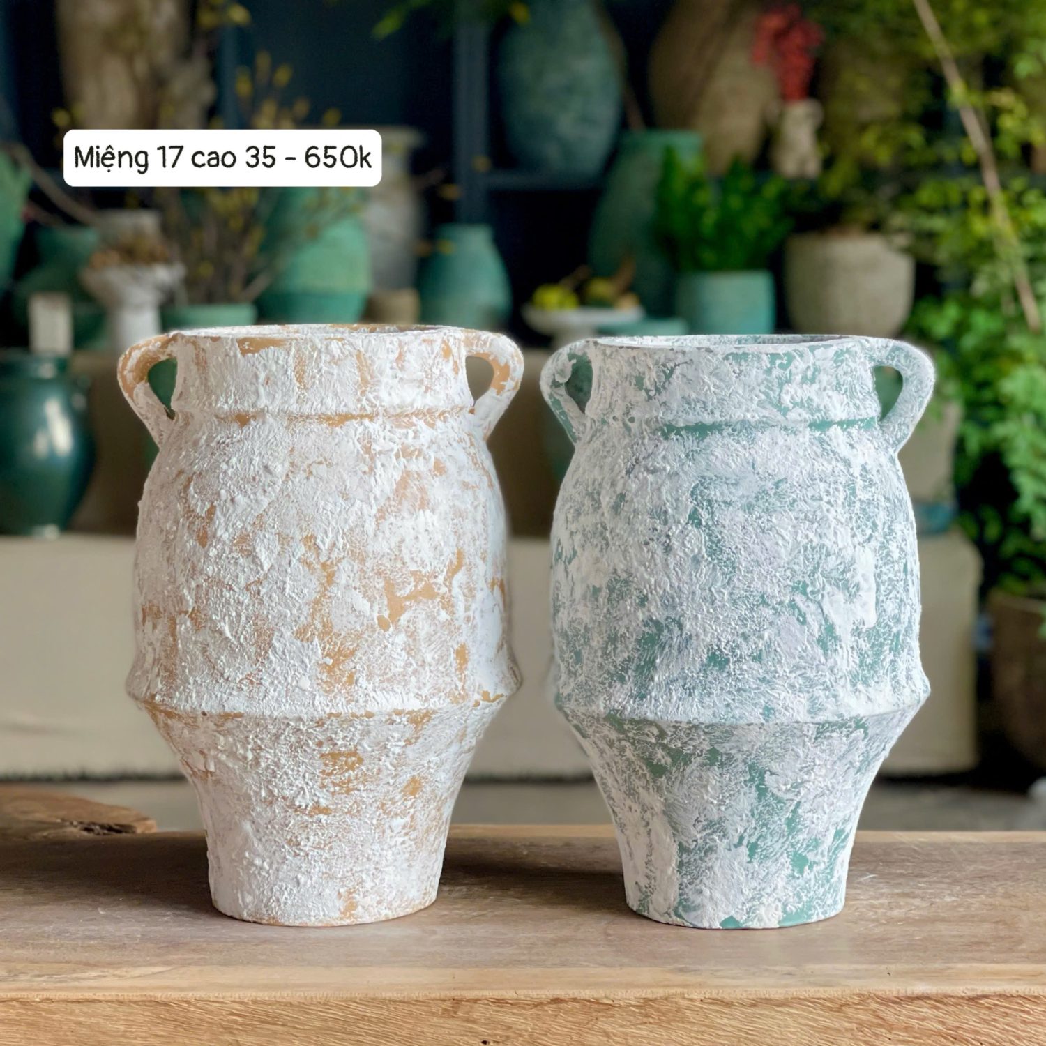 Alternative view of Bình hoa Rustic hai quai